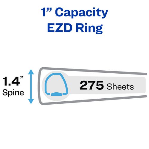 Heavy- duty View Binder With Durahinge And One Touch Ezd Rings, 3 Rings, 1" Capacity, 11 X 8.5, Red, 12/carton