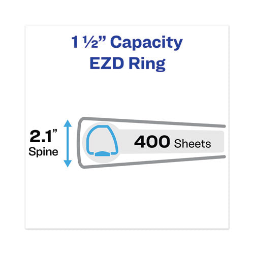 Heavy-duty View Binder With Durahinge And One Touch Ezd Rings, 3 Rings, 1.5" Capacity, 11 X 8.5, Red.