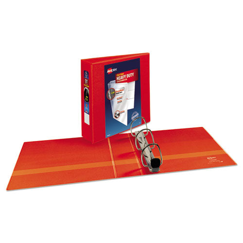 Heavy-duty View Binder With Durahinge And Locking One Touch Ezd Rings, 3 Rings,3" Capacity, 11 X 8.5, Red