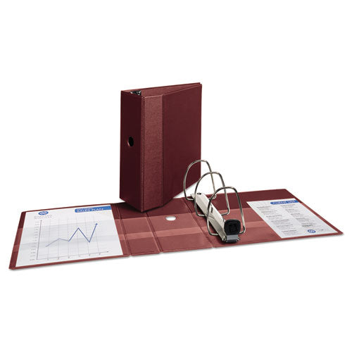 Heavy-duty Non-view Binder With Durahinge, Three Locking One Touch Ezd Rings And Thumb Notch, 5" Capacity, 11 X 8.5, Maroon.