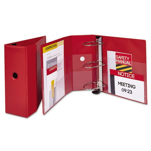 Heavy-duty Non-view Binder With Durahinge, Locking One Touch Ezd Rings And Thumb Notch, 3 Rings, 5" Capacity, 11 X 8.5, Red.