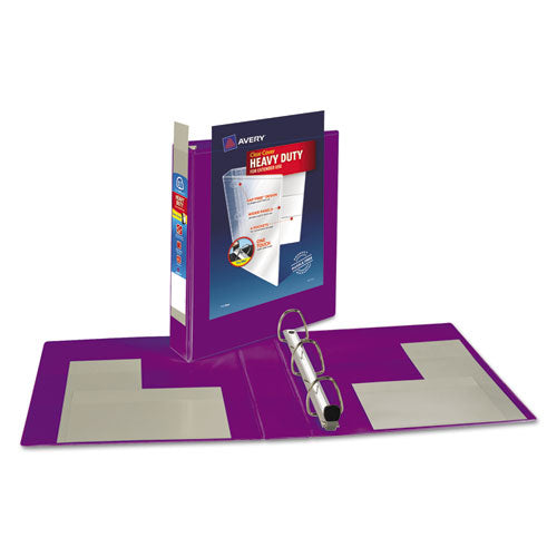 Heavy-duty View Binder With Durahinge And One Touch Ezd Rings, 3 Rings, 1.5" Capacity, 11 X 8.5, Purple.