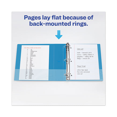 Heavy-duty View Binder With Durahinge And One Touch Ezd Rings, 3 Rings, 1.5" Capacity, 11 X 8.5, Pacific Blue.