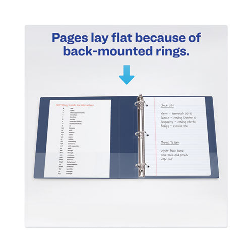 Heavy-duty View Binder With Durahinge And One Touch Ezd Rings, 3 Rings, .2" Capacity, 11 X 8.5, Navy Blue