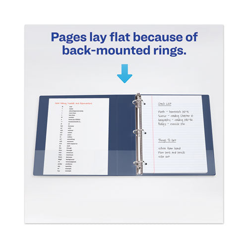 Heavy-duty View Binder With Durahinge And Locking One Touch Ezd Rings, 3 Rings, 3" Capacity, 11 X 8.5, Navy Blue.