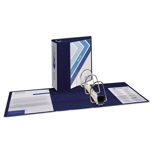 Heavy-duty View Binder With Durahinge And Locking One Touch Ezd Rings, 3 Rings, 5" Capacity, 11 X 8.5, Navy Blue.