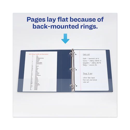 Heavy-duty View Binder With Durahinge And Locking One Touch Ezd Rings, 3 Rings, 5" Capacity, 11 X 8.5, Navy Blue.