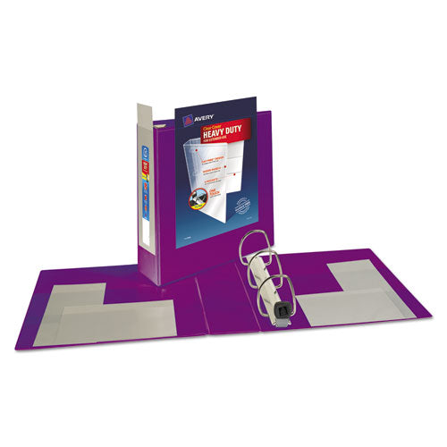 Heavy-duty View Binder With Durahinge And Locking One Touch Ezd Rings, 3 Rings, 3" Capacity, 11 X 8.5, Purple.