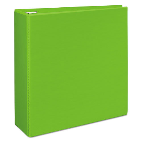 Heavy-duty View Binder With Durahinge And Locking One Touch Ezd Rings, 3 Rings, 4" Capacity, 11 X 8.5, Chartreuse.