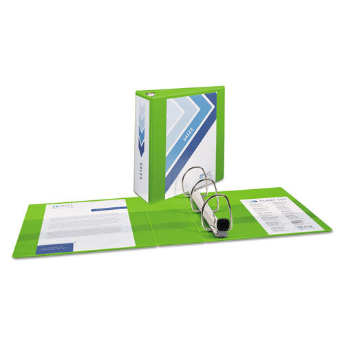 Heavy-duty View Binder With Durahinge And Locking One Touch Ezd Rings, 3 Rings, 4" Capacity, 11 X 8.5, Chartreuse.