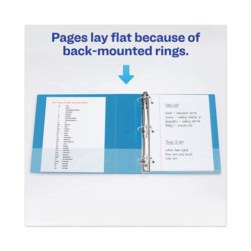 Heavy-duty View Binder With Durahinge And Locking One Touch Ezd Rings, 3 Rings, 4" Capacity, 11 X 8.5, Pacific Blue.