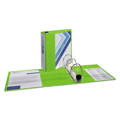 Heavy-duty View Binder With Durahinge And Locking One Touch Ezd Rings, 3 Rings, 5" Capacity, 11 X 8.5, Chartreuse.