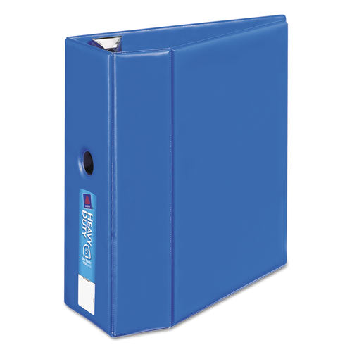 Heavy-duty Non-view Binder With Durahinge, Locking One Touch Ezd Rings And Thumb Notch,3 Rings, 5" Capacity, 11 X 8.5, Blue