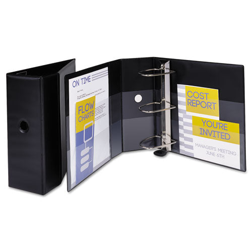 Heavy-duty Non-view Binder With Durahinge, Locking One Touch Ezd Rings And Thumb Notch, 3 Rings, 5" Capacity, 11 X 8.5, Black.