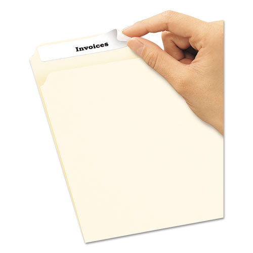 Removable File Folder Labels With Sure Feed Technology, 0.66 X 3.44, White, 30/sheet,25 Sheets/pack