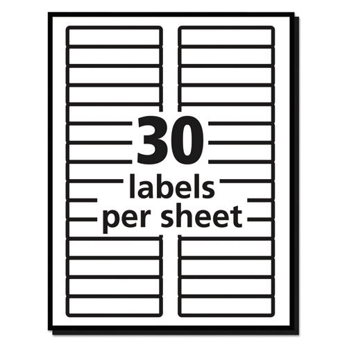 Removable File Folder Labels With Sure Feed Technology, 0.66 X 3.44, White, 30/sheet,25 Sheets/pack