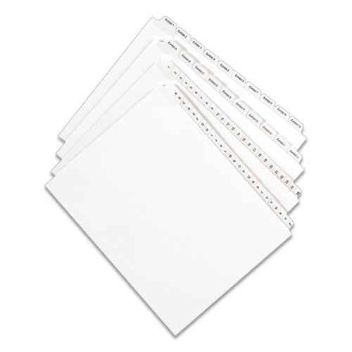 Preprinted Legal Exhibit Side Tab Index Dividers,Allstate Style, 26-tab, Exhibit A To Exhibit Z, 11 X 8.5, White, 1 Set