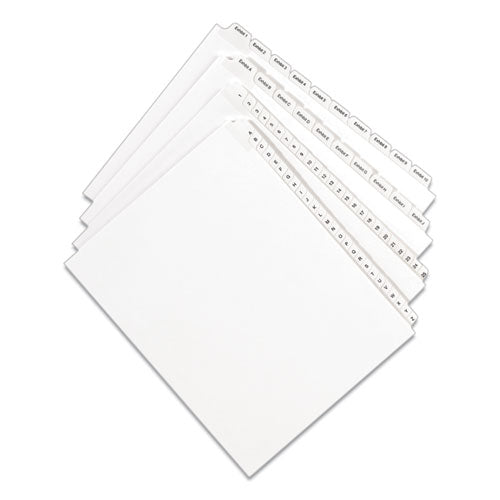 Preprinted Legal Exhibit Side Tab Index Dividers, Allstate Style, 26-tab, V, 11 X 8.5, White, 25/pack.