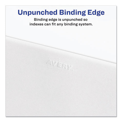 Preprinted Legal Exhibit Side Tab Index Dividers, Allstate Style, 26-tab, X, 11 X 8.5, White, 25/pack.