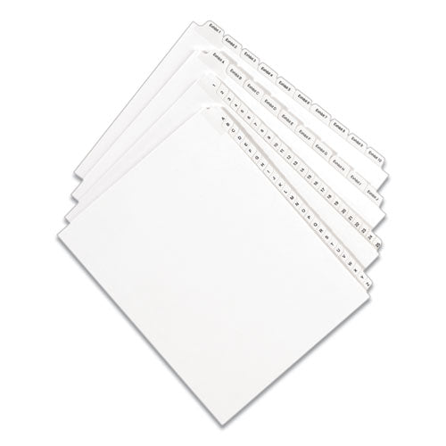 Preprinted Legal Exhibit Side Tab Index Dividers, Allstate Style, 26-tab, X, 11 X 8.5, White, 25/pack.