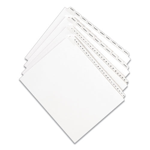 Preprinted Legal Exhibit Side Tab Index Dividers, Allstate Style, 26-tab, Z, 11 X 8.5, White, 25/pack.