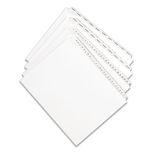 Preprinted Legal Exhibit Side Tab Index Dividers, Allstate Style, 10-tab, 1, 11 X 8.5, White, 25/pack.