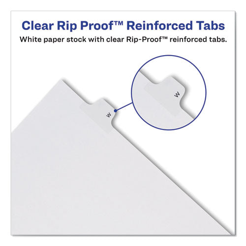 Preprinted Legal Exhibit Side Tab Index Dividers, Allstate Style, 10-tab, 4, 11 X 8.5, White, 25/pack.