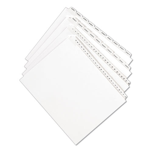 Preprinted Legal Exhibit Side Tab Index Dividers, Allstate Style, 10-tab, 4, 11 X 8.5, White, 25/pack.