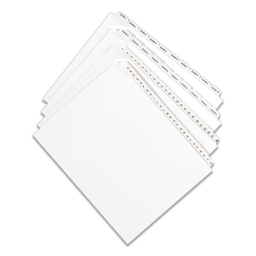 Preprinted Legal Exhibit Side Tab Index Dividers, Allstate Style, 10-tab, 25, 11 X 8.5, White, 25/pack.