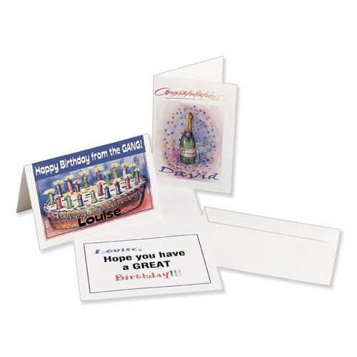 Half-fold Greeting Cards With Matching Envelopes, Inkjet,85 Lb, 5.5 X 8.5, Matte White, 1 Card/sheet, 30 Sheets/box