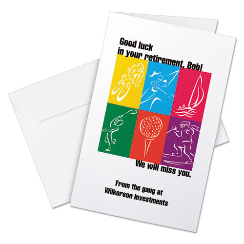 Half-fold Greeting Cards With Matching Envelopes, Inkjet,85 Lb, 5.5 X 8.5, Matte White, 1 Card/sheet, 30 Sheets/box