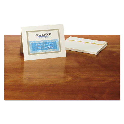 Note Cards With Matching Envelopes, Inkjet, 80 Lb, 4.25 X 5.5, Embossed Matte Ivory, 60 Cards, 2 Cards/sheet, 30 Sheets/pack.