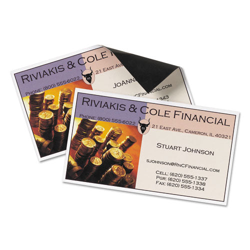 Magnetic Business Cards, Inkjet, 2 X 3.5, White, 30 Cards, 10 Cards/sheet, 3 Sheets/pack.