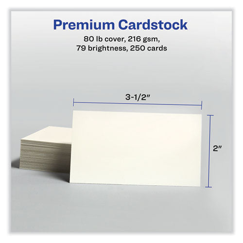 Printable Microperforated Business Cards W/sure Feed Technology, Inkjet, 2 X 3.5, Ivory, 250 Cards, 10/sheet, 25 Sheets/pack.