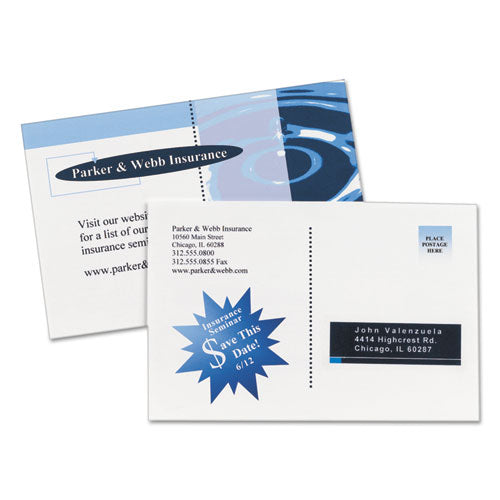 Printable Postcards, Inkjet, 85 Lb, 4.25 X 5.5, Matte White, 200 Cards, 4 Cards/sheet, 50 Sheets/box.