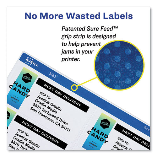 Shipping Labels W/ Trueblock Technology, Inkjet Printers, 2 X 4, White, 10/sheet, 100 Sheets/box.