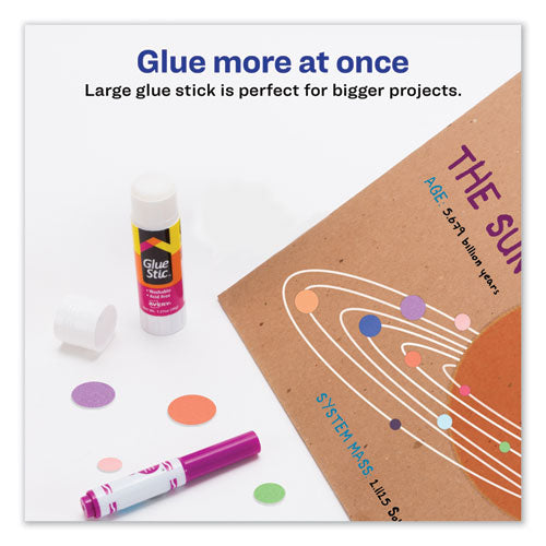 Permanent Glue Stic Value Pack, 1.27 Oz, Applies White, Dries Clear, 6/pack.