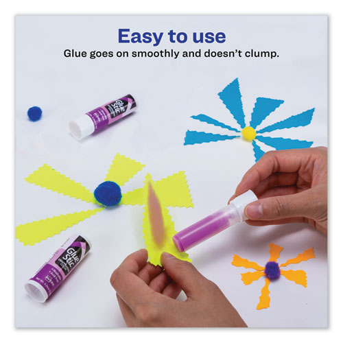 Permanent Glue Stic Value Pack, 0.26 Oz, Applies Purple, Dries Clear, 18/pack.