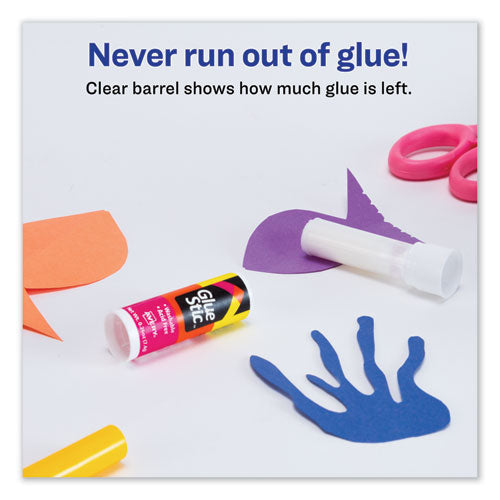 Permanent Glue Stic Value Pack, 0.26 Oz, Applies White, Dries Clear, 6/pack.