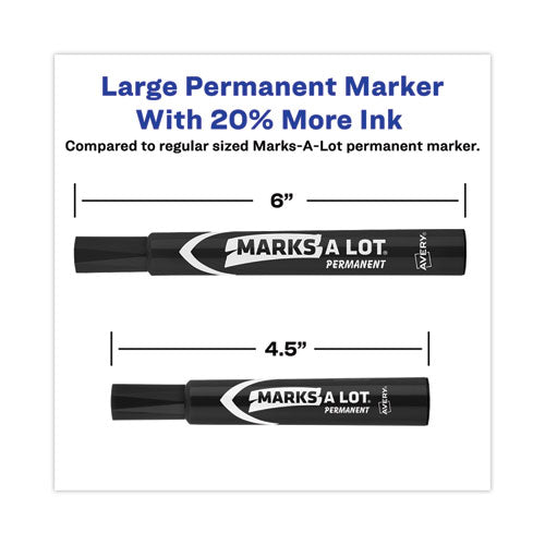 Marks A Lot Large Desk-style Permanent Marker Value Pack, Broad Chisel Tip, Black, 36/pack (98206).