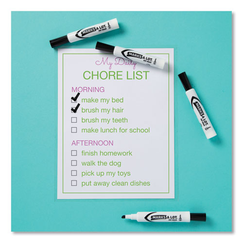 Marks A Lot Desk-style Dry Erase Marker Value Pack, Broad Chisel Tip, Black, 36/pack (98207).