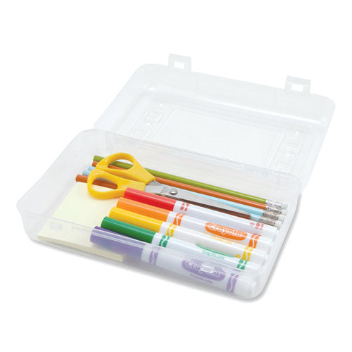 Gem Polypropylene Pencil Box With Lid, Polypropylene, 8.5 X 5.25 X 2.5, Clear.