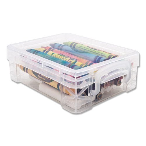 Super Stacker Crayon Box, Plastic, 4.75 X 3.5 X 1.6, Clear.