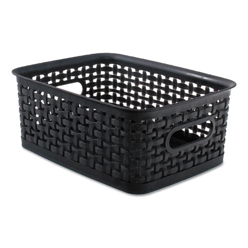 Weave Bins, 9.88 X 7.38 X 4, Black, 3/pack.