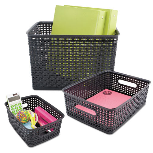 Weave Bins, 9.88 X 7.38 X 4, Black, 3/pack.