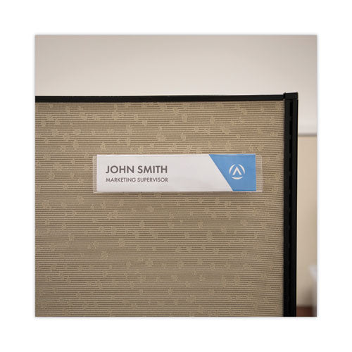 Panel Wall Sign Name Holder, Acrylic, 9 X 2, Clear.