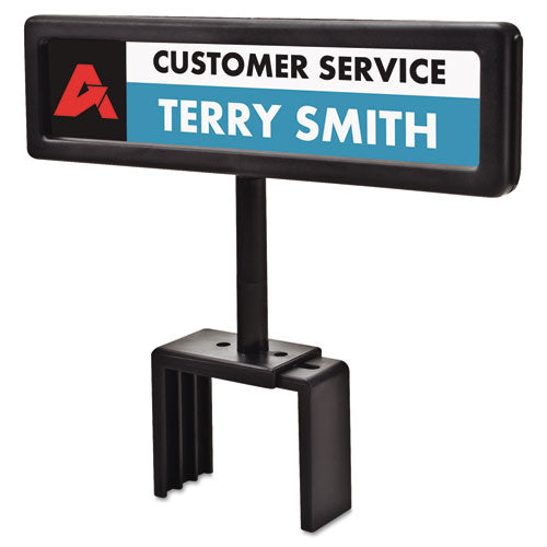 People Pointer Cubicle Sign, Plastic, 8.5 X 2, Black.