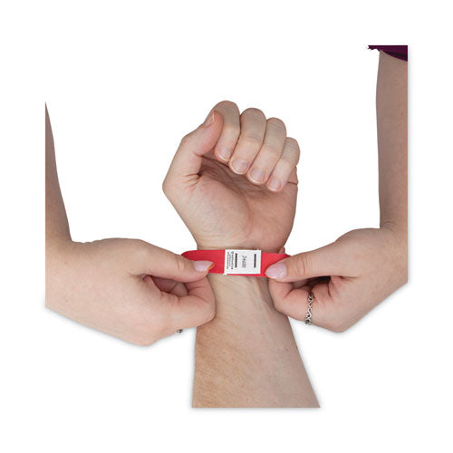 Crowd Management Wristbands, Sequentially Numbered, 10" X 0.75", Red, 100/pack.