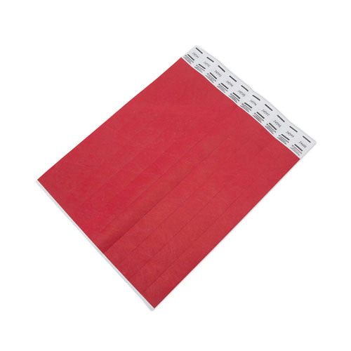 Crowd Management Wristbands, Sequentially Numbered, 10" X 0.75", Red, 100/pack.