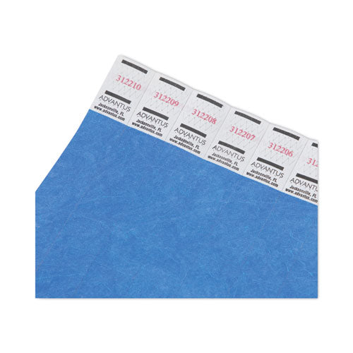 Crowd Management Wristbands, Sequentially Numbered, 10" X 0.75", Blue, 100/pack.